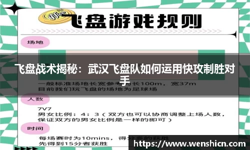 飞盘战术揭秘：武汉飞盘队如何运用快攻制胜对手